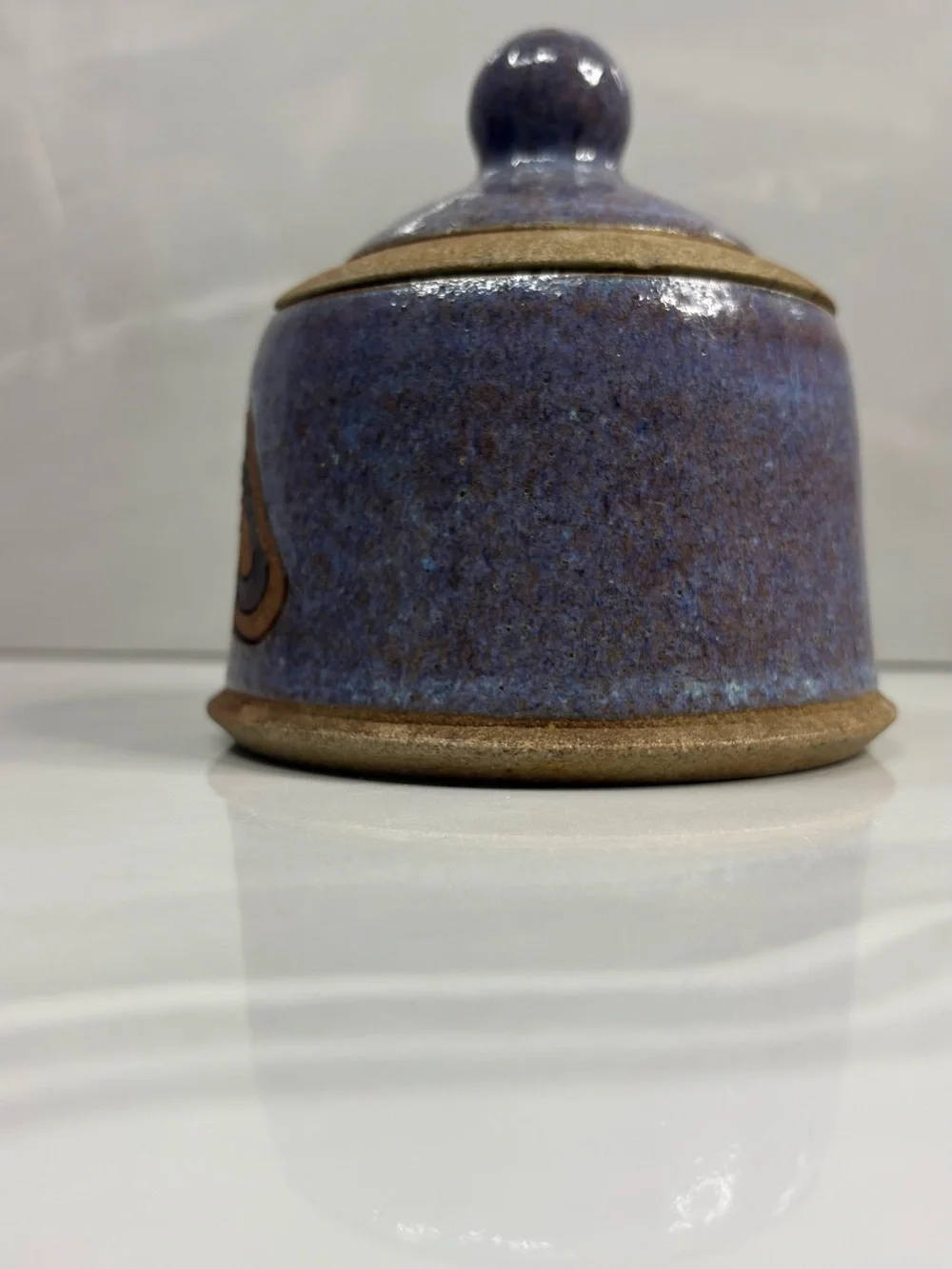 Vintage 1990 Tim Hahne Studio Art Pottery Salsa Jar Handmade North Carolina
